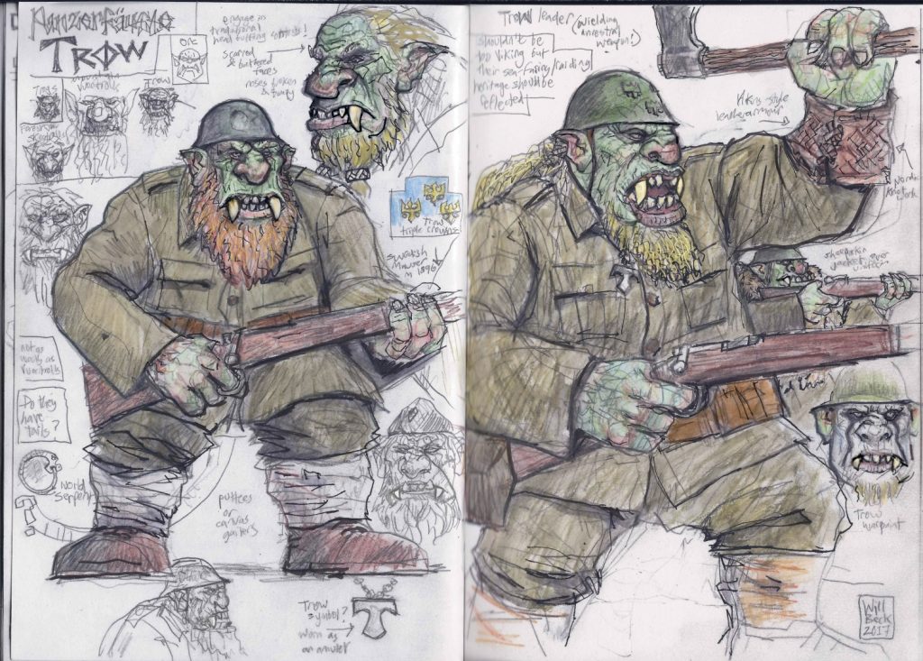 Trow infantry sketches
